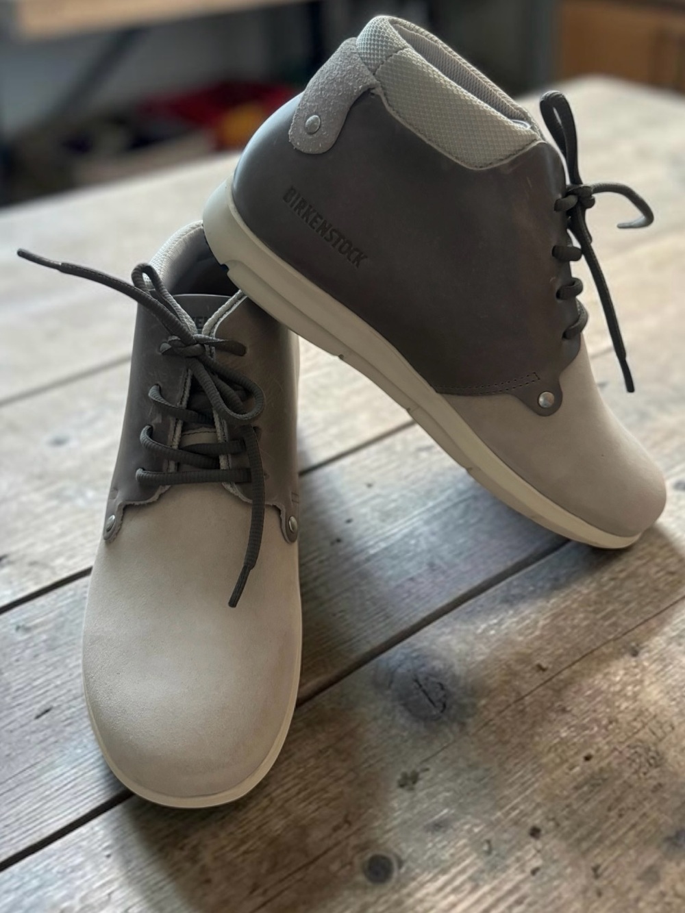 Birkenstock Estevan Gray Lace Up Booties 7.5 (38)